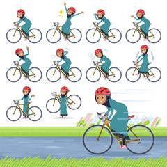 Fototapeta premium flat type Arab old women_road bike