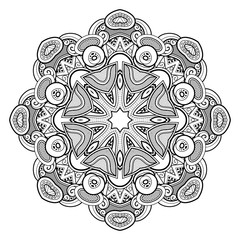 Monochrome Beautiful Decorative Ornate Mandala