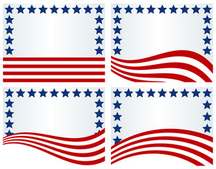 USA Flag inspired background-Three backgrounds using elements of the USA flag; use for July 4th, Memorial Day, Veterans Day, Presidents Day, September 11th or for general or voting purposes
