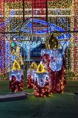 Christmas Decoration - Lighted candlesticks from lights.