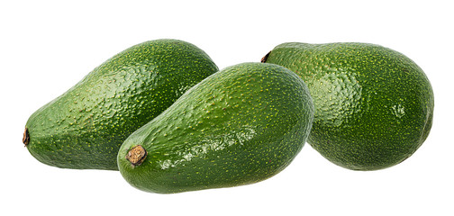 Fresh avocado isolated on white background with clipping path