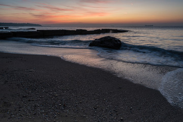 Meeting the sunrise on the beach.