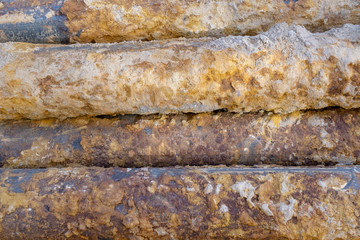 pipes clogged with sediment rust