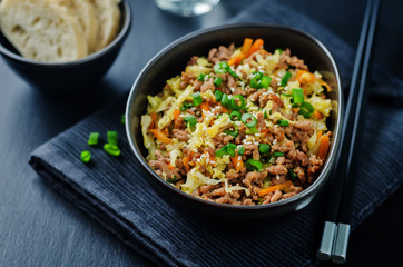 Beef and cabbage stir fry