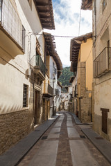 street in Rubielos de Mora, medieval village in the province of Castellón, Spain