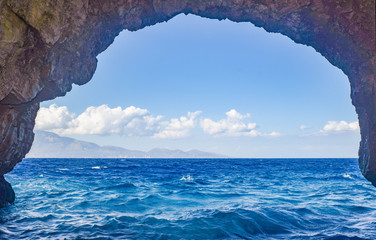 Fototapeta na wymiar Blue caves of Zakynthos.