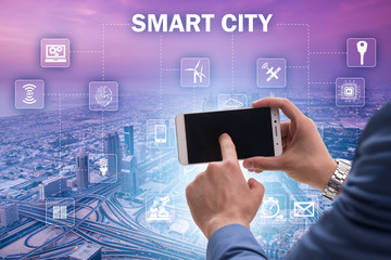 Smart city in innovation concept