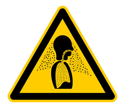 wso372 WarnSchildOrange - english warning sign: coolant mist, fine particles and fumes - German Warnschild: K&uuml;hlwassernebel und D&auml;mpfe einer CNC Metalfr&auml;se - K&uuml;hlschmiermittel (KSS) - xxl g6710
