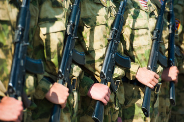 The parade of soldiers