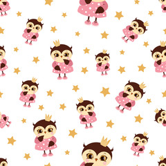 pattern with owl in crown