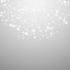 White dots Christmas background. Subtle flying sno