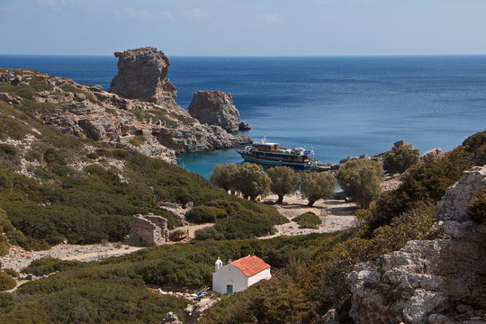 Landscape at Palatia on the island Saria near Karpathos in Greece