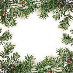 Fototapeta na wymiar Christmas border design on the white background