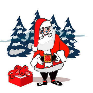 Santa Claus standing isolated on white background - full length portrait