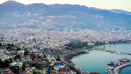view on Alanya and mountains