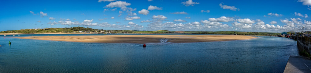 Dangerous sand spit in the river Camel at Padstow, Cornwall, UK on 12 May 2015