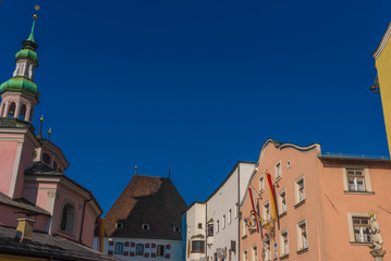 Fototapeta na wymiar Hall in Tirol, Altstadt, Oberer Stadtplatz