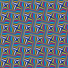 Abstract seamless pattern. Optical illusion of volume and movement of geometric shapes.