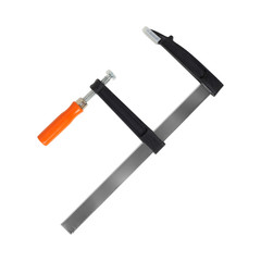Construction, repair, tools - F-clamp isolated white background top view