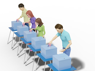 People voting
