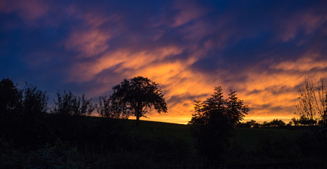 Sonnenuntergang bei Holzheim Stadt G&ouml;ppingen