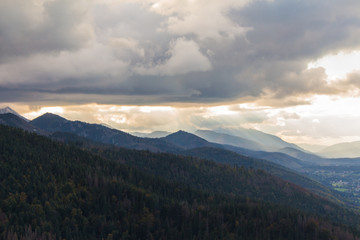 Fototapeta na wymiar Zachód nad Tatrami