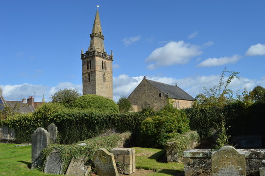 Cupar Old Parish Church, with early 15th century tower and spire of 1620