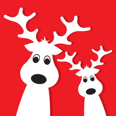 Christmas Moose on a red background