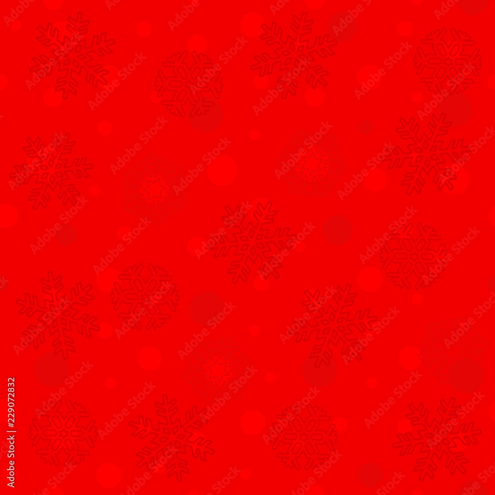 Poster seamless pattern for christmas. various small snowflakes on background in red colors. vector graphic