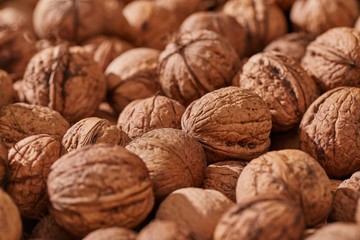 Walnuts in a pile
