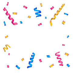 Burst confetti ribbons for party and holiday template