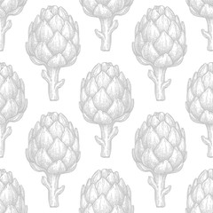 Seamless pattern with artichoke.