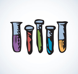 Test tubes. Vector drawing