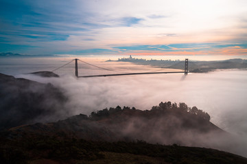 Golden Gate Bride With Low Fog