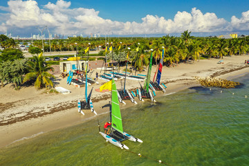 Obraz na płótnie Canvas Aerial drone photo Key Biscayne Miami Beach