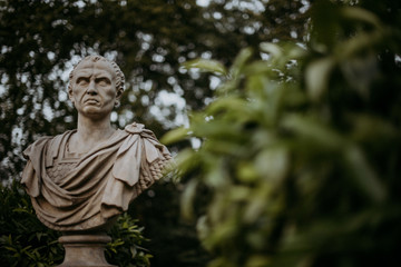 Statue of man in garden