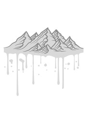 tropfen graffiti spray nass schmelzen berge hügel alpen wandern urlaug ferien radtour hoch oben klettern aufsteigen besteigen erklimmen berg clipart design kalt schnee snowboard ski fahren