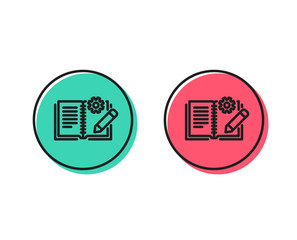 Engineering documentation line icon