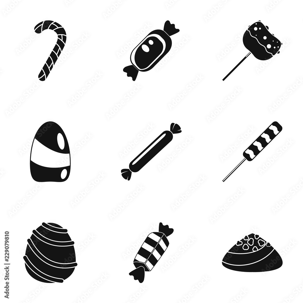 Poster candy stick icon set. simple set of 9 candy stick vector icons for web design on white background