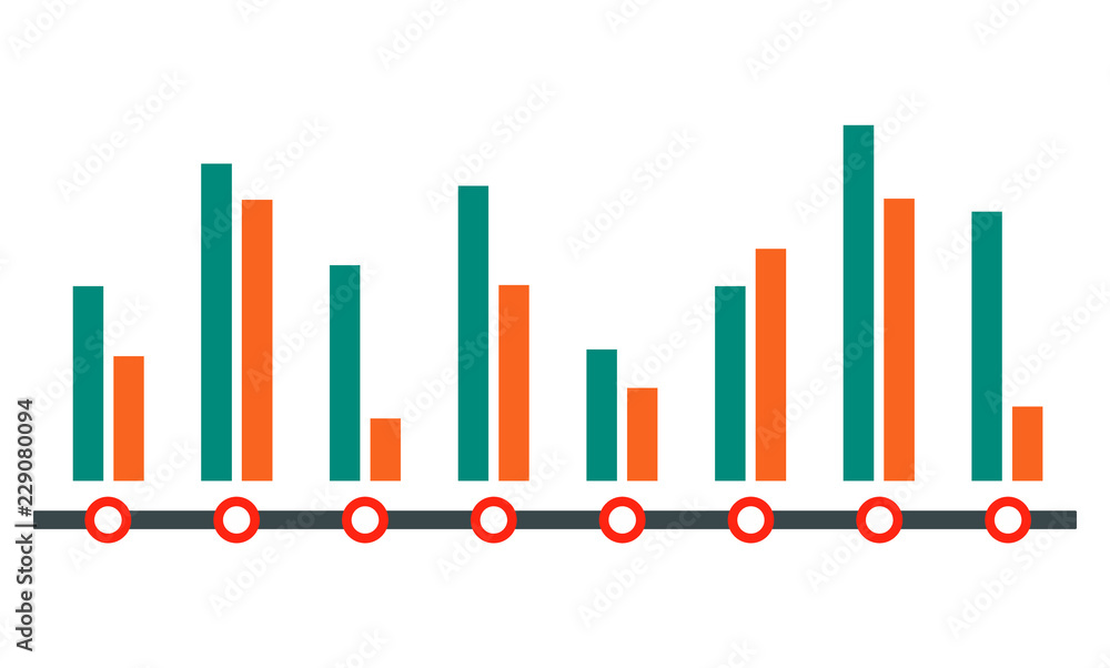 Poster diagram column icon. flat illustration of diagram column vector icon for web design
