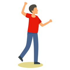 Man at meeting icon. Flat illustration of man at meeting vector icon for web design