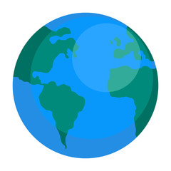 Earth globe icon. Flat illustration of earth globe vector icon for web design