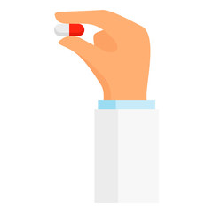 Medical pill icon. Flat illustration of medical pill vector icon for web design