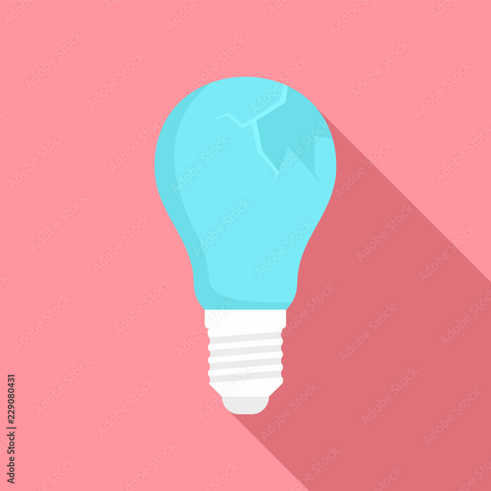 Poster broken bulb icon. flat illustration of broken bulb vector icon for web design