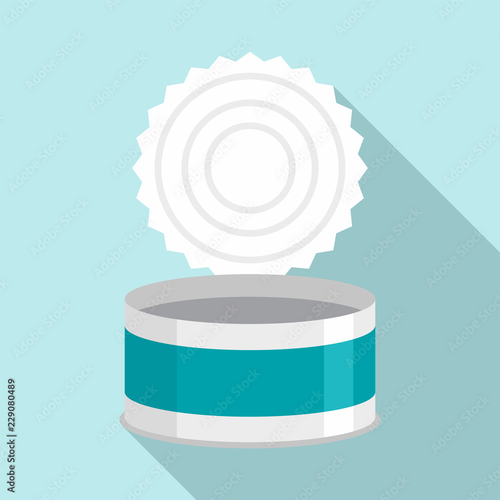 Poster open tin can icon. flat illustration of open tin can vector icon for web design