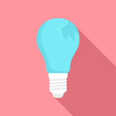 Broken bulb icon. Flat illustration of broken bulb vector icon for web design