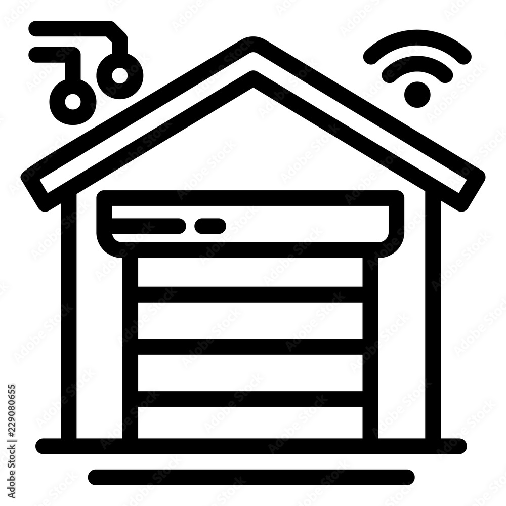 Poster smart garage icon. outline smart garage vector icon for web design isolated on white background