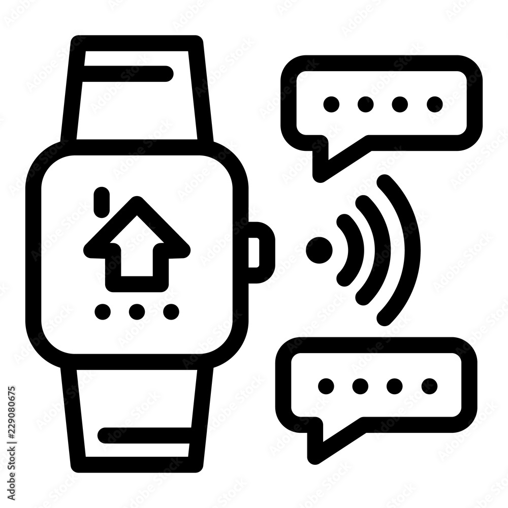 Poster smart watch icon. outline smart watch vector icon for web design isolated on white background