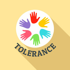 Hand people tolerance logo. Flat illustration of hand people tolerance vector logo for web design