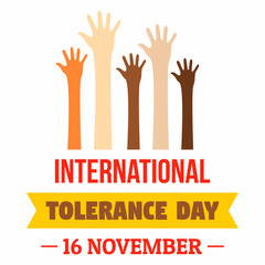 November tolerance day concept background. Flat illustration of november tolerance day vector concept background for web design
